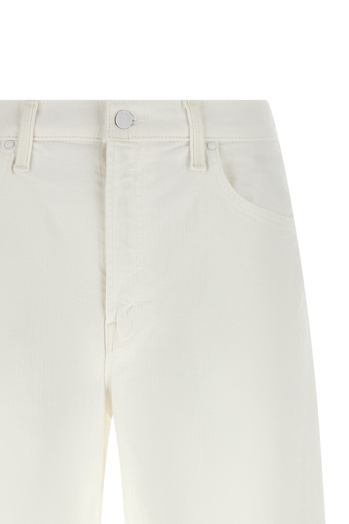 the whole lot zip twist fray denim bermuda shorts in semi-rigid totally innoc