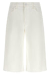 the whole lot zip twist fray denim bermuda shorts in semi-rigid totally innoc