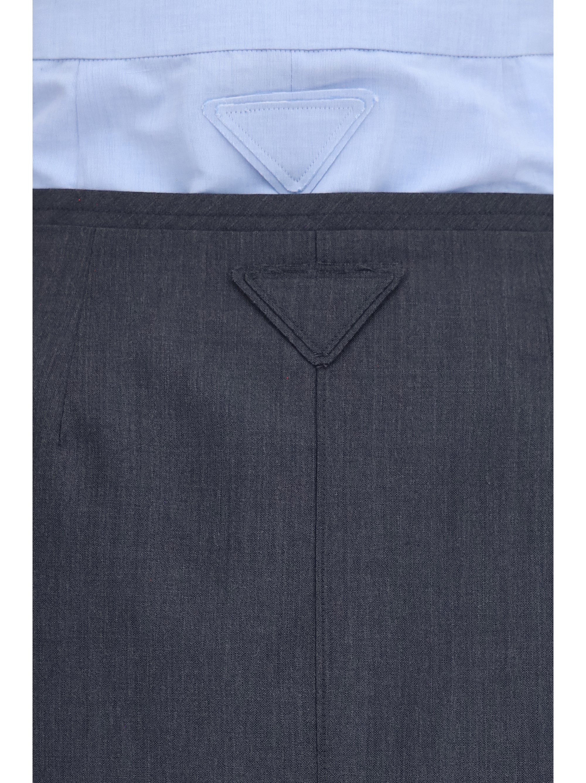 double-layer midi skirt in cotton and linen