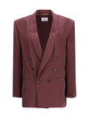double-breasted fluid silk blazer