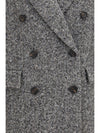 double-breasted wool and alpaca blend coat with sequins