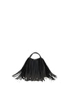 facet mini fringe leather handbag