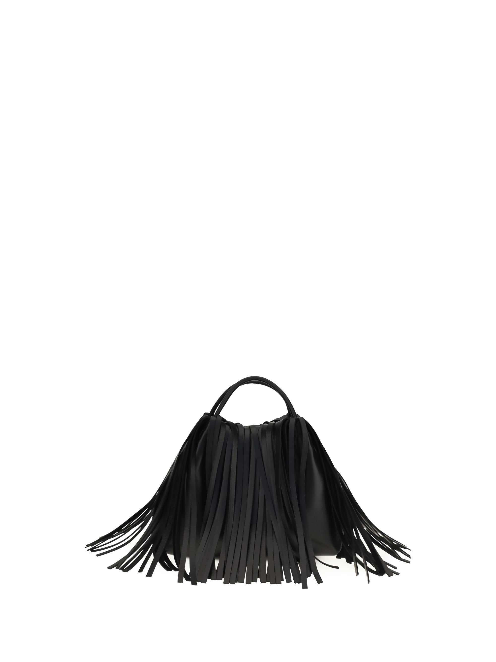 facet mini fringe leather handbag
