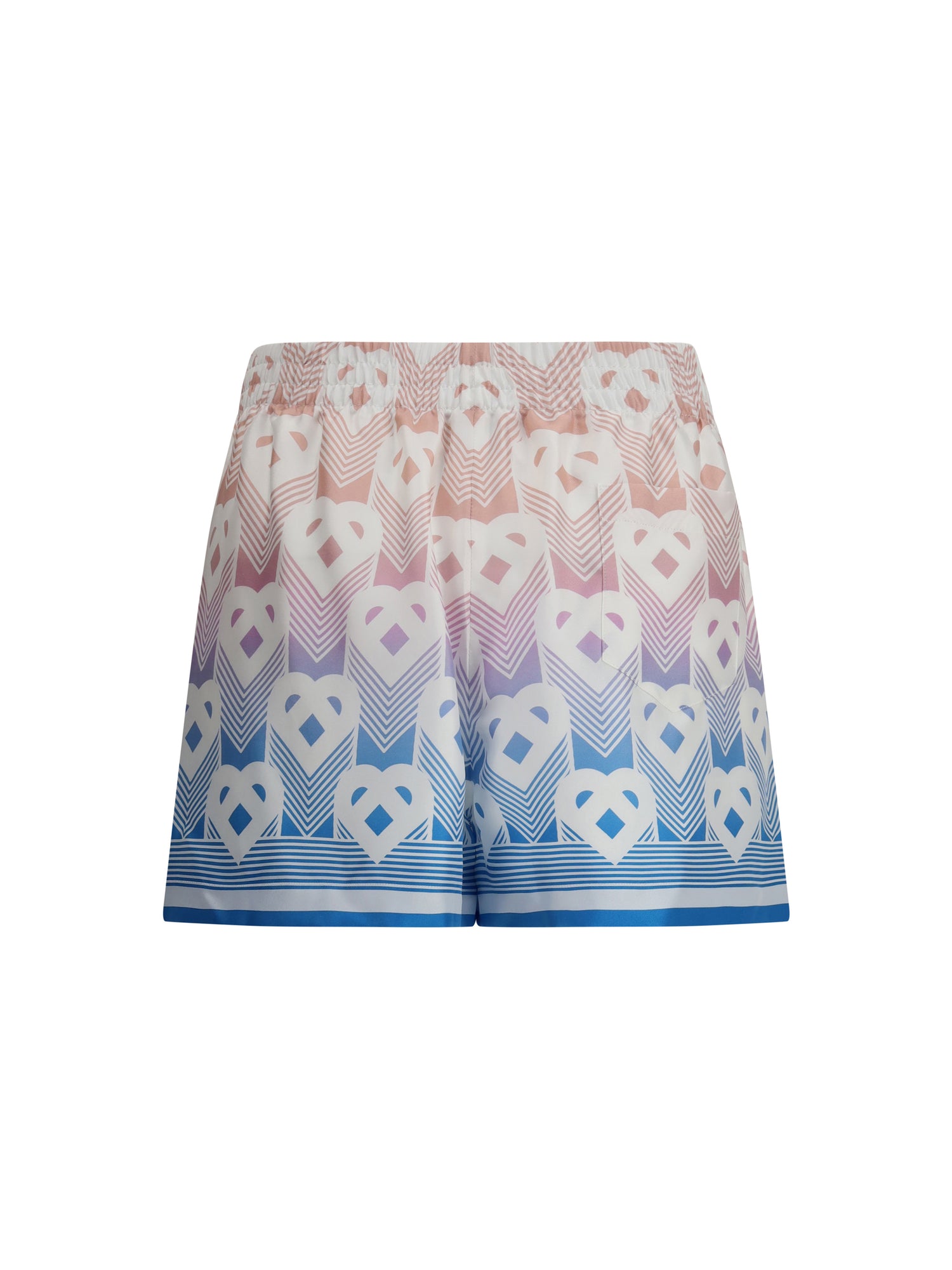 CASABLANCA 8 gradient heart monogram silk shorts