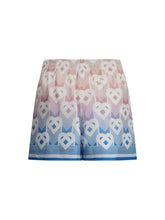 CASABLANCA 8 gradient heart monogram silk shorts