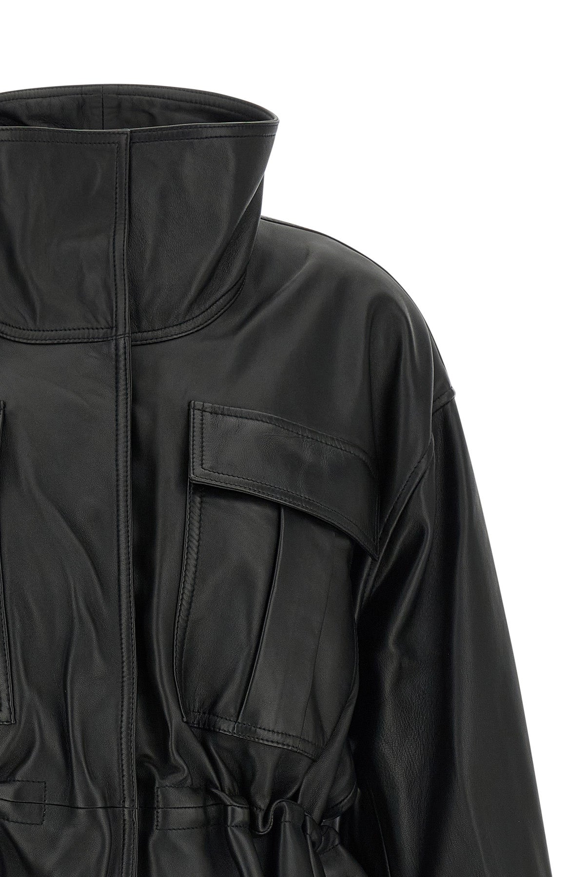 the rohe sculpturaj leather jacket redefines the volumes of contemporary outerwe