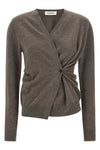 the rohe twisted ballet cardigan redefines knitwear through a precise asymmetric