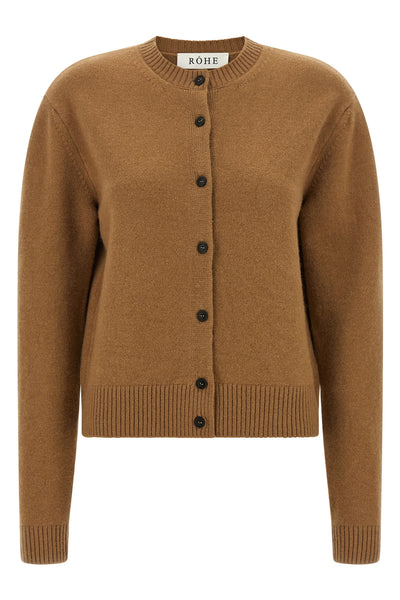 the róhe cardigan is distinguished by a tailored knitted construction