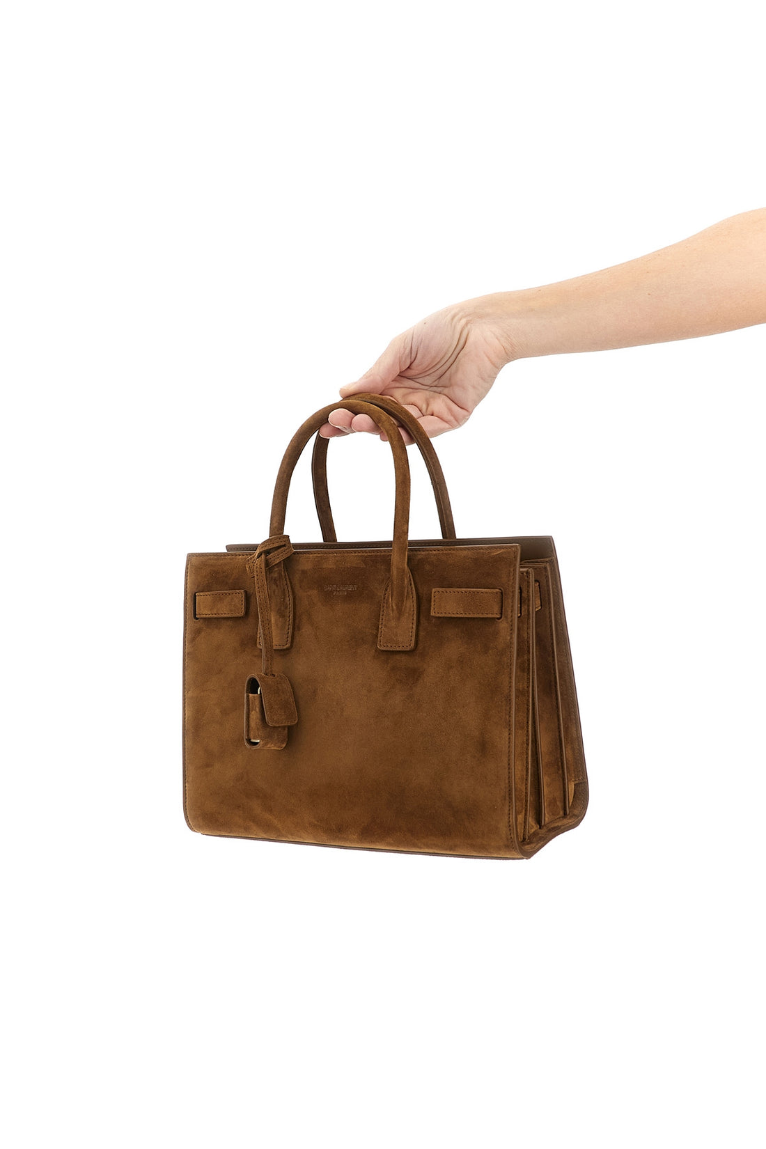 SAINT LAURENT OS baby suede sac de jour handbag