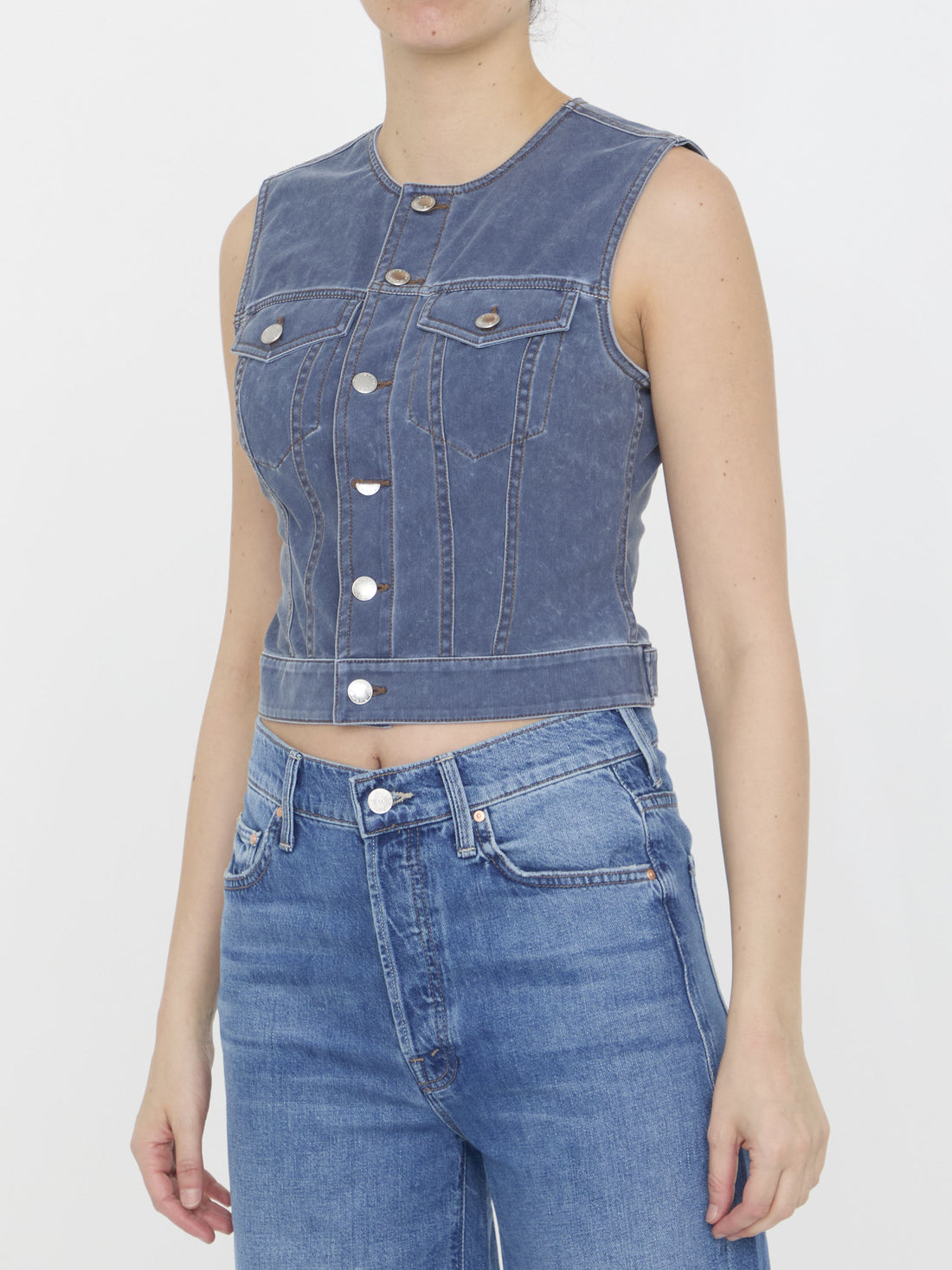 ALEXANDER WANG 8 vest in denim trompe-l&