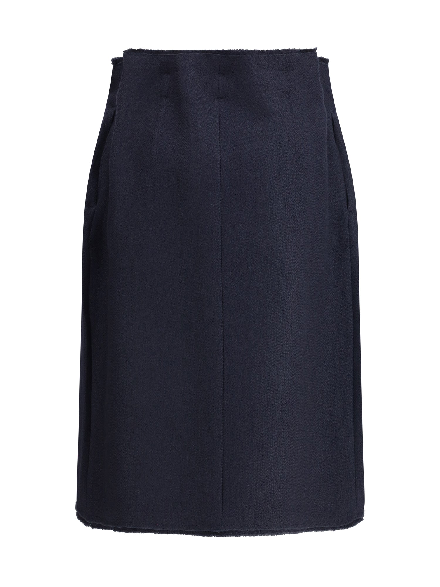 PRADA 40 chevron wool midi skirt
