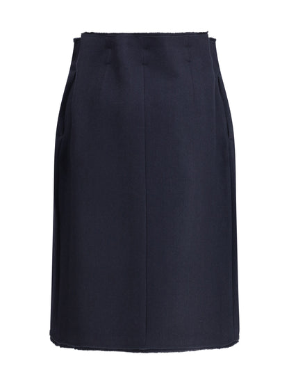 PRADA 40 chevron wool midi skirt