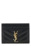 saint laurent grainy matelassé leather card holder