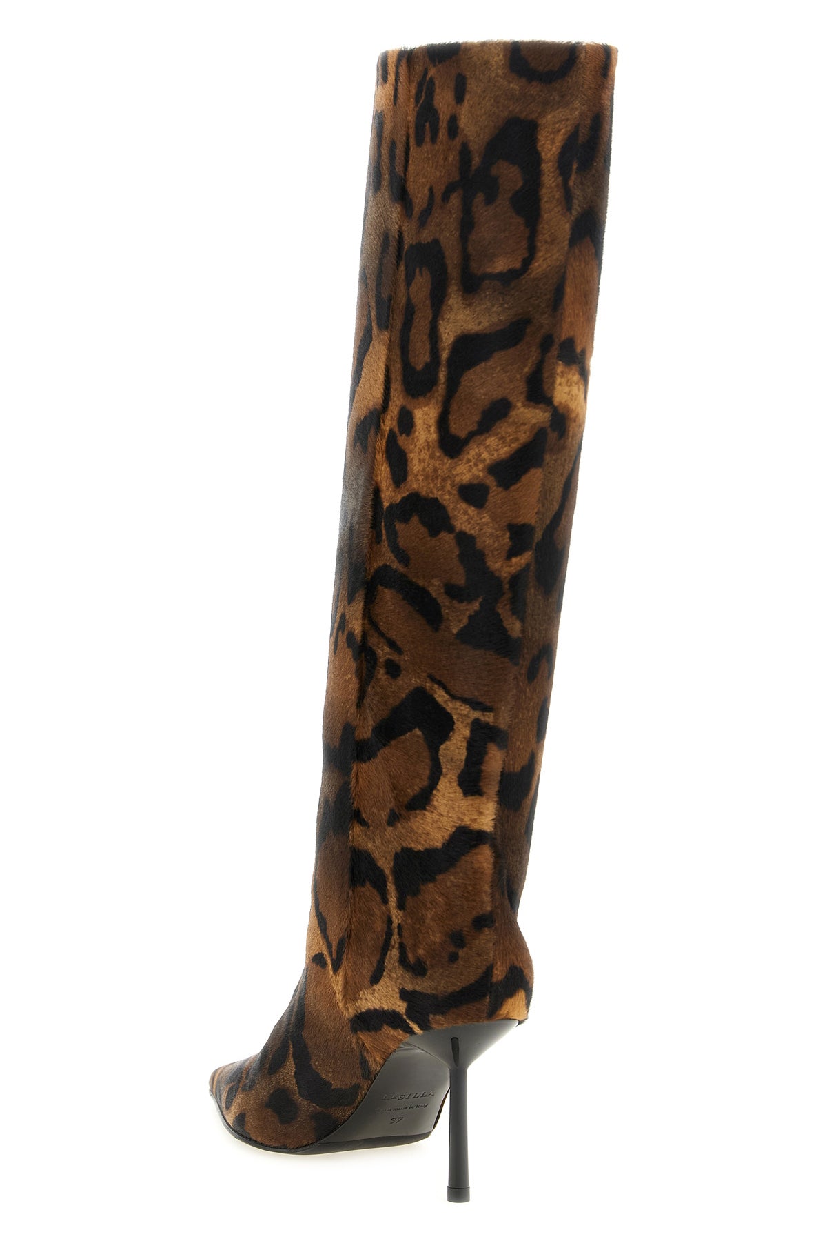 the le silla bella high boot in fine pony-effect calf leather catches the eye