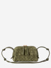 green tweed intrecciato concert suede bag