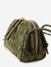 green tweed intrecciato concert suede bag