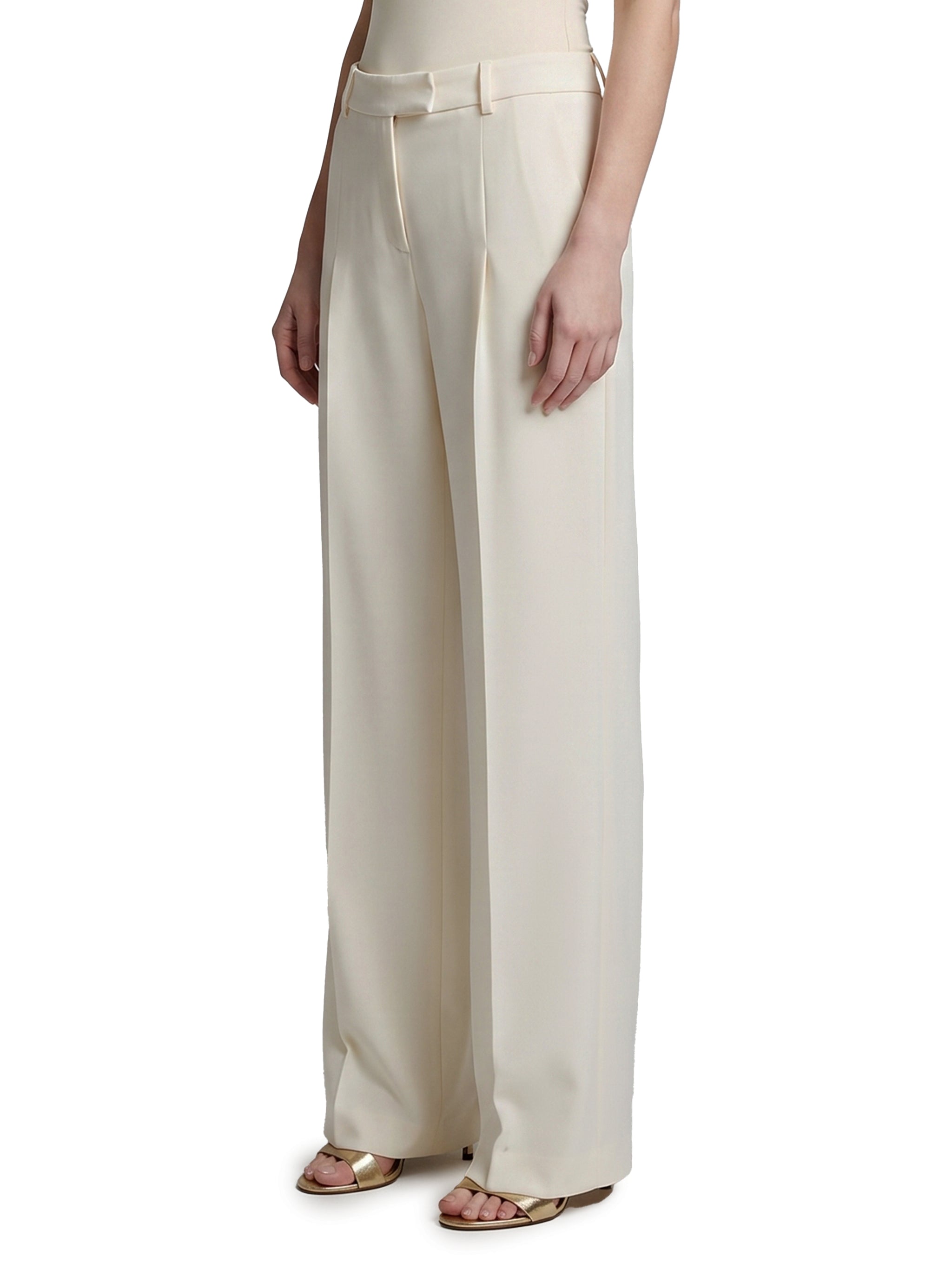 wide-leg cady trousers