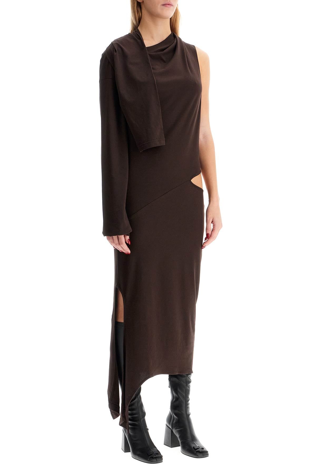 asymmetric cotton jersey dress in 9