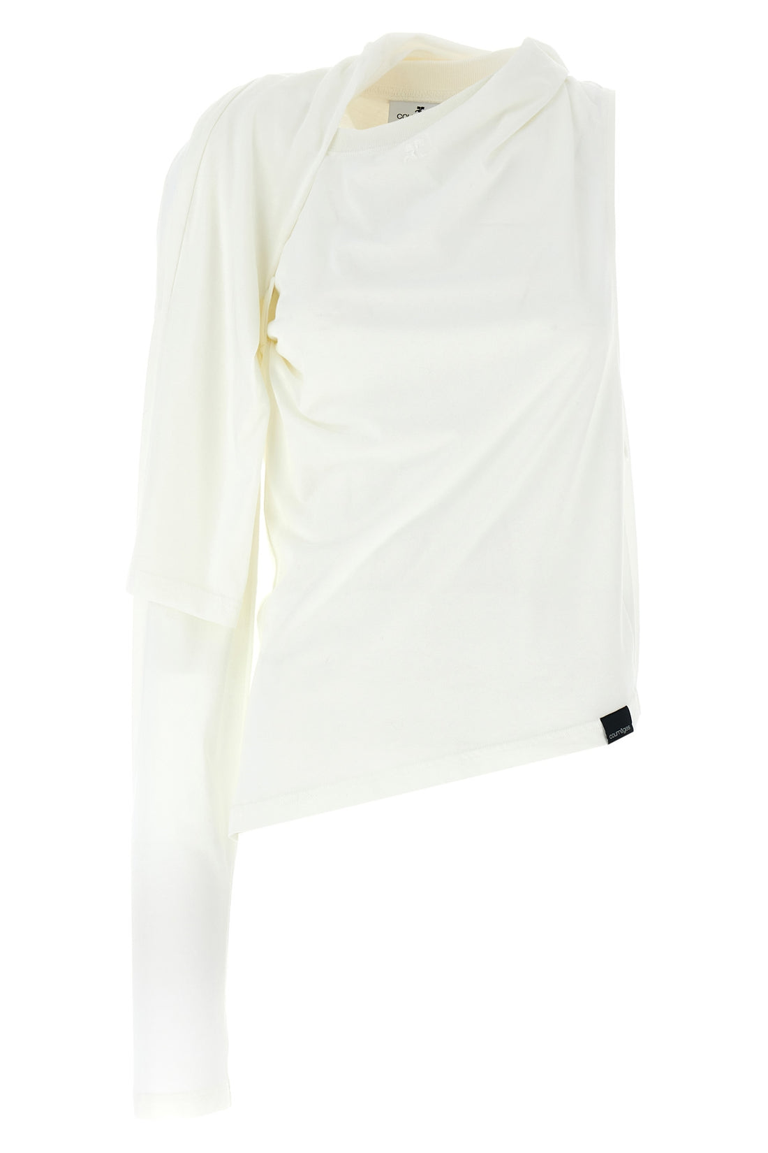COURRÈGES L asymetrique off the shoulder cotton t-shirt