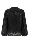 rhiannon embroidered and perforated cotton shirt