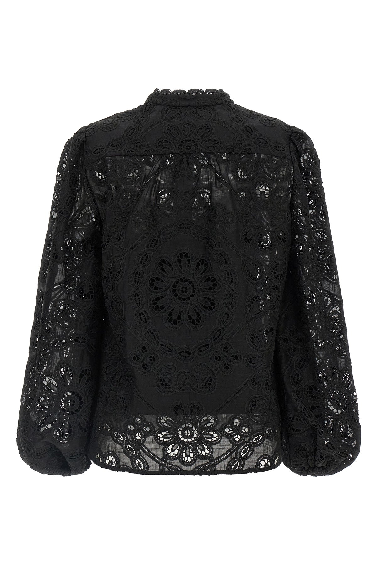 rhiannon embroidered and perforated cotton shirt