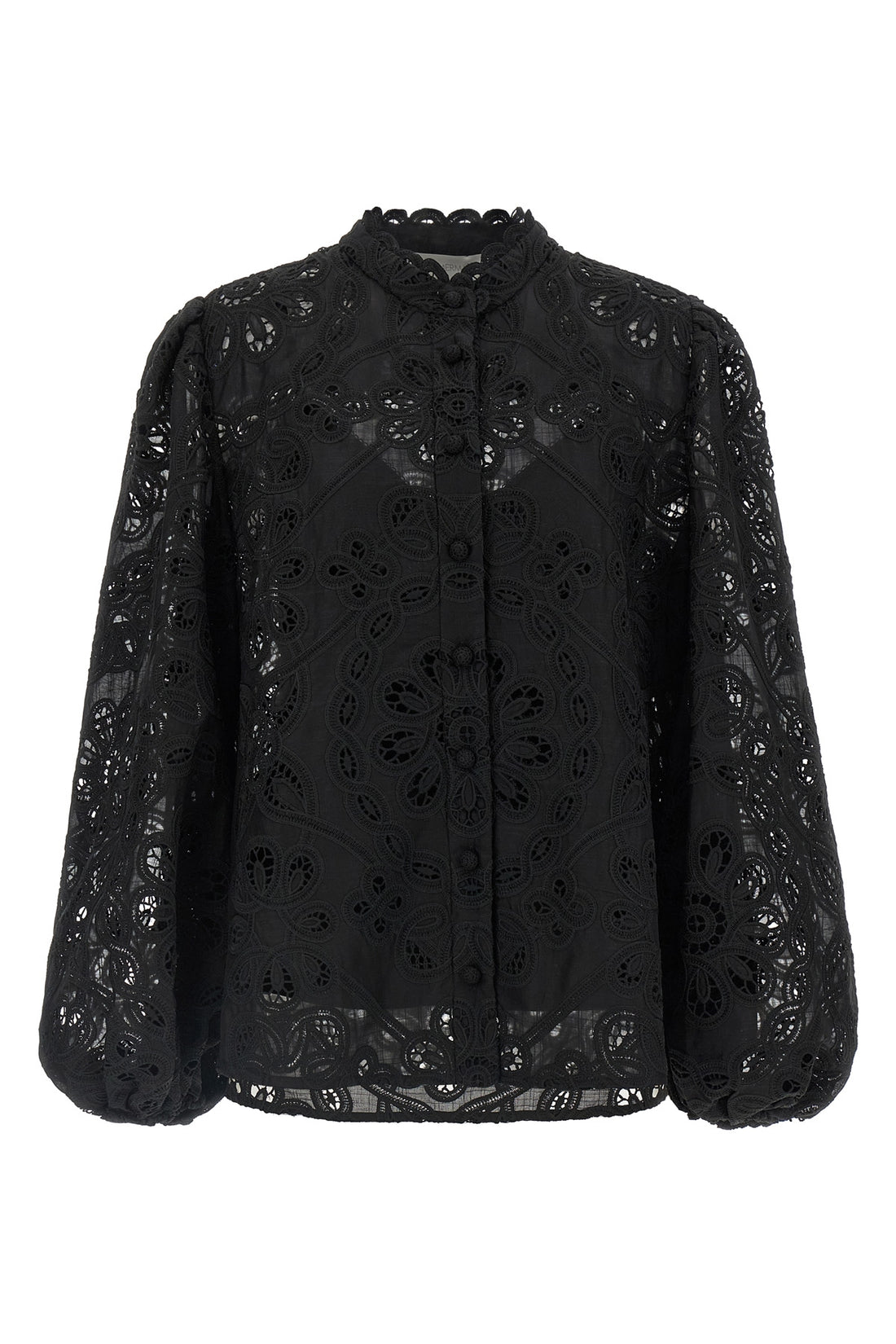 ZIMMERMANN 0 rhiannon embroidered and perforated cotton shirt