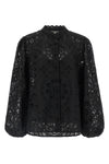 rhiannon embroidered and perforated cotton shirt