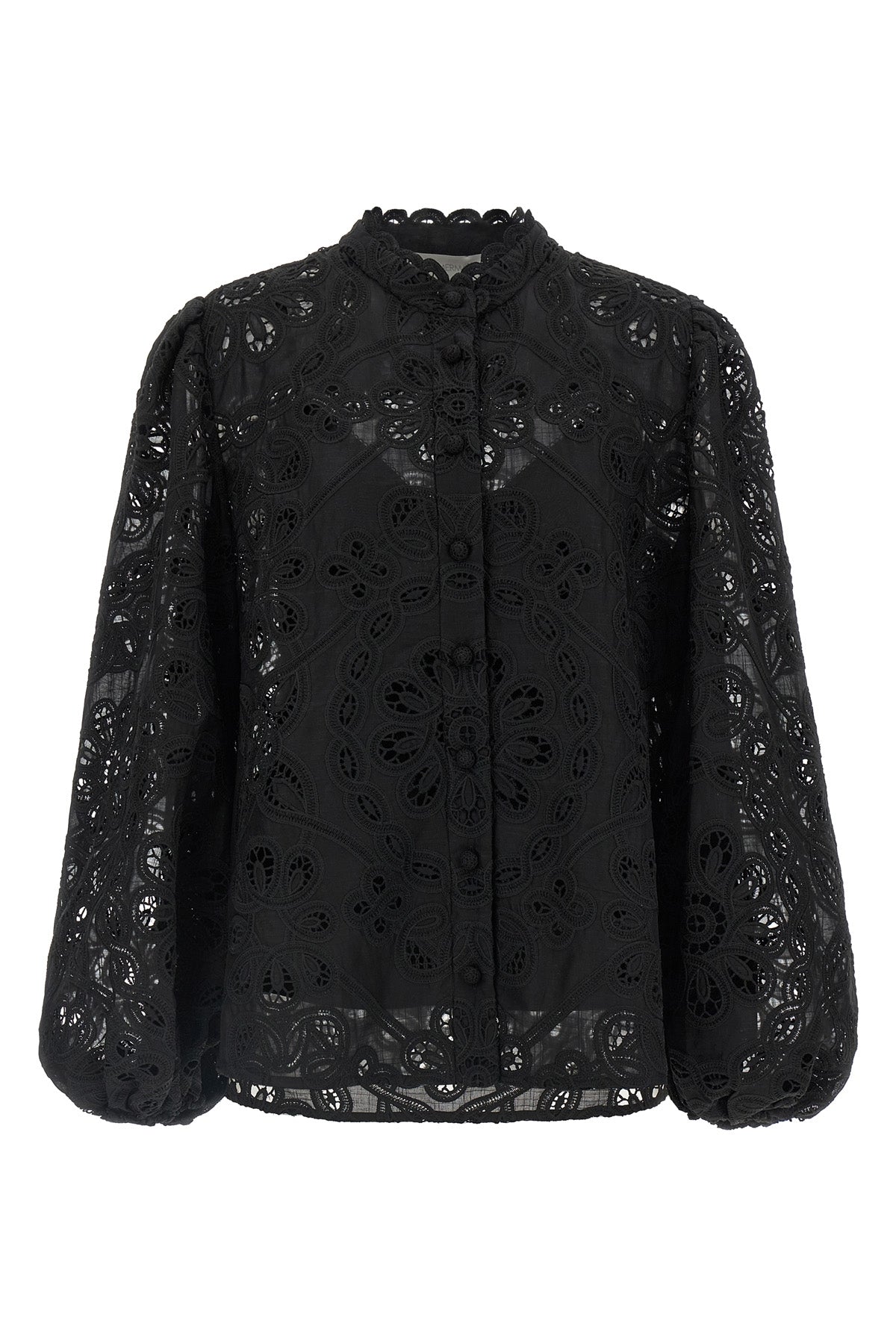 rhiannon embroidered and perforated cotton shirt