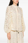 rhiannon blouse in embroidered and perforated cotton