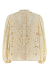 rhiannon blouse in embroidered and perforated cotton