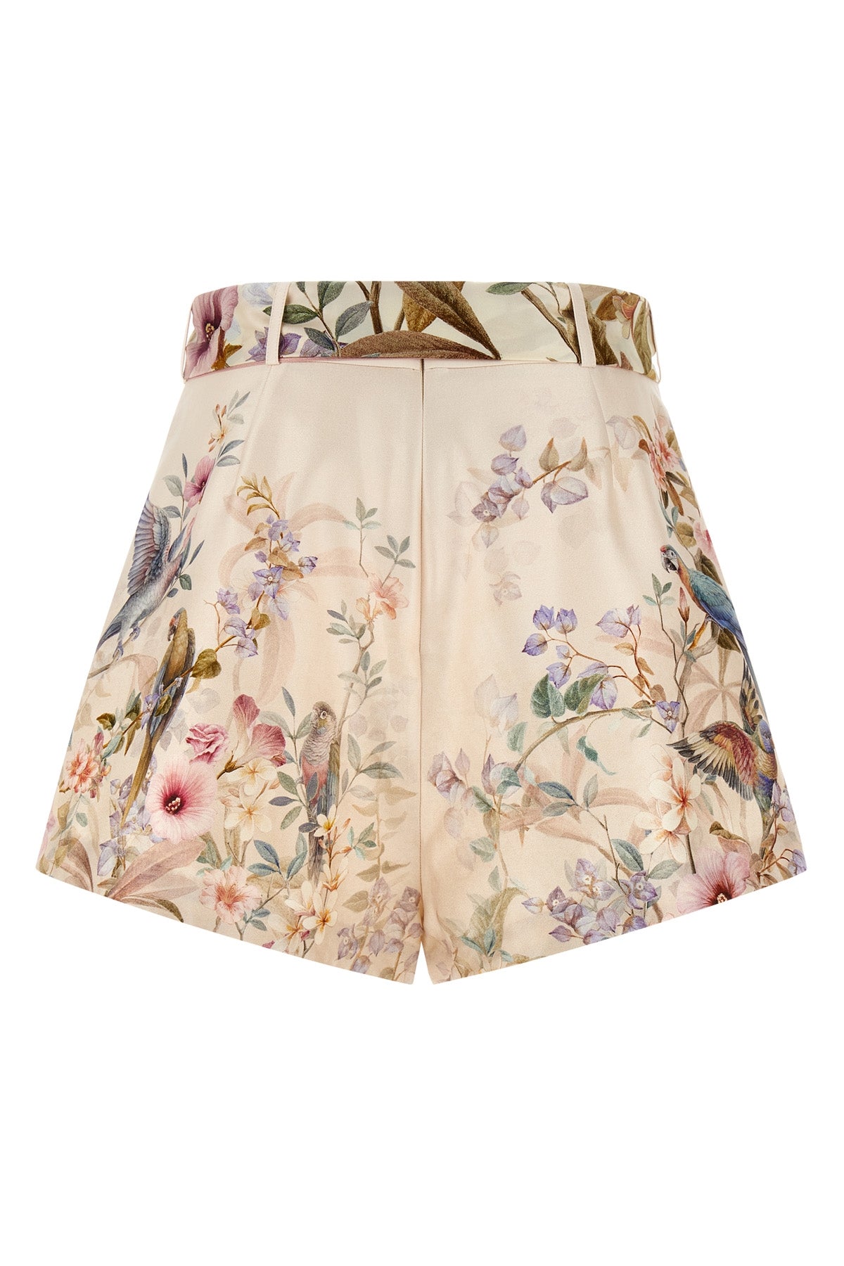 rebellion aviary-print cotton and silk blend shorts
