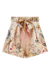 rebellion aviary-print cotton and silk blend shorts
