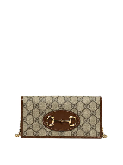 GUCCI Horsebit 1955 Chain Wallet – Brown