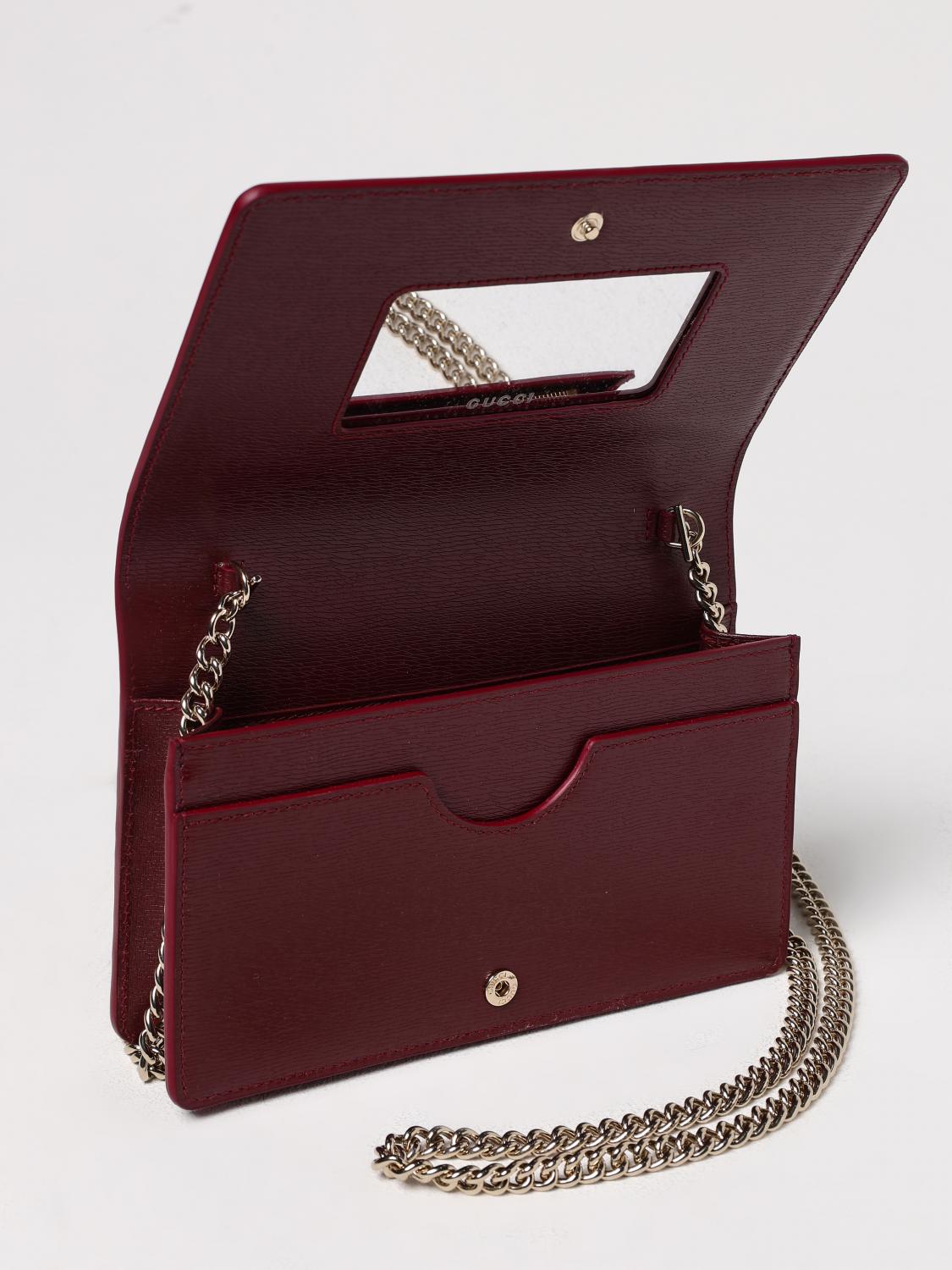 GG Marmont Leather Chain Wallet
