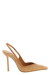 vivienne raffia-effect woven fabric slingbacks