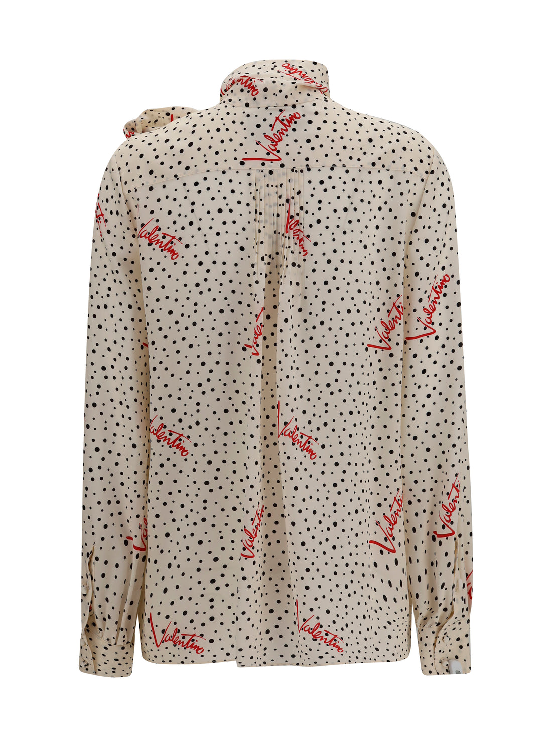 VALENTINO 44 crepe de chine bow-neck shirt