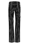 the courrèges trousers redefine the classic silhouette through a glossy finish