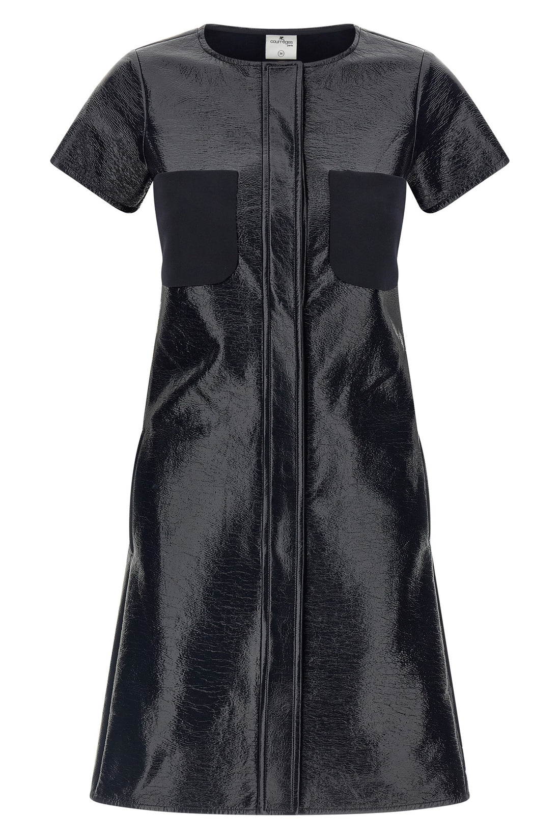 COURRÈGES 34 the short dress courrèges 2-pocket vinyl redefines the aesthetic codes of the