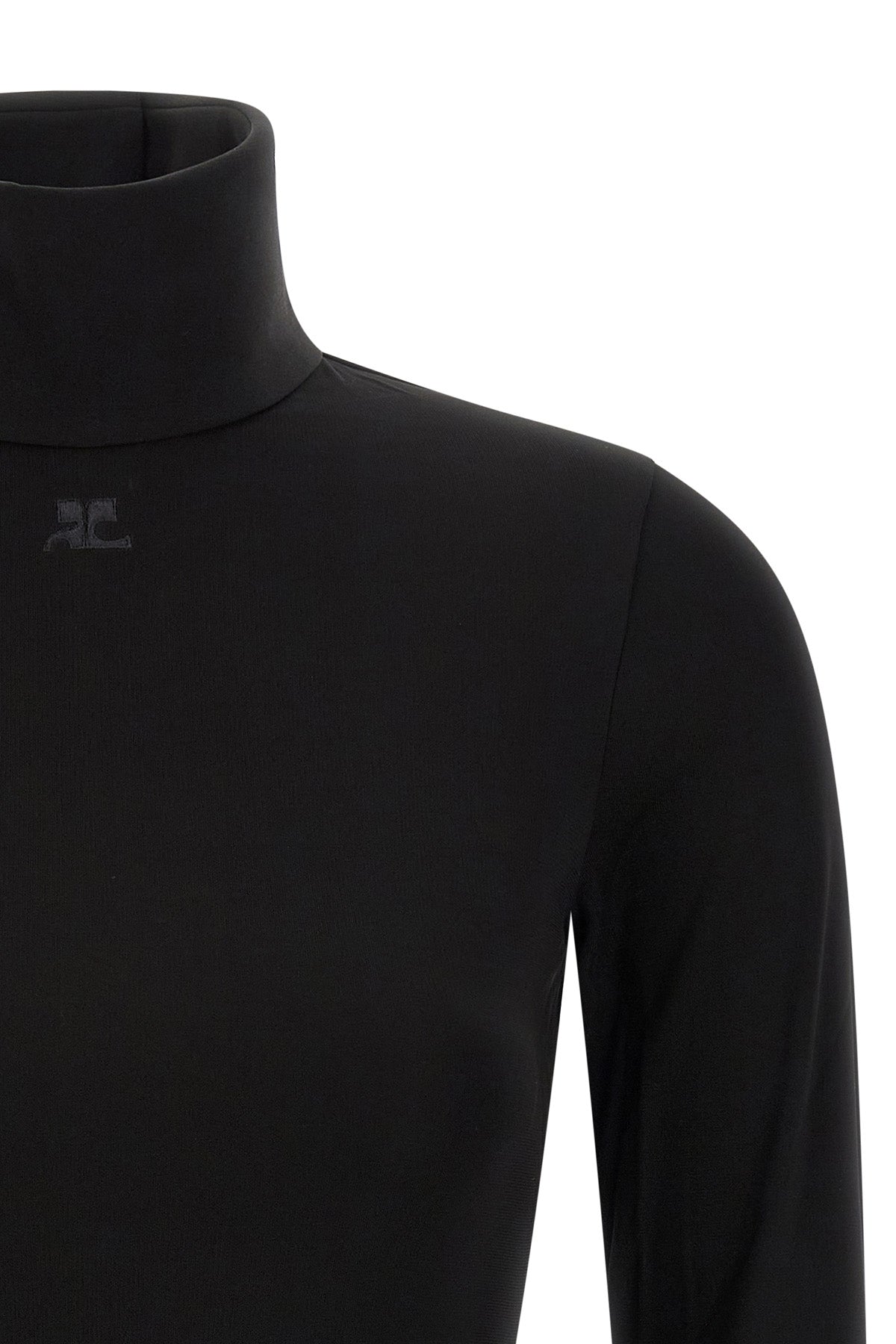 the jersey mockneck courrèges bodysuit redefines the codes of the female silho