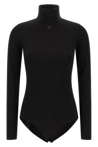 the jersey mockneck courrèges bodysuit redefines the codes of the female silho