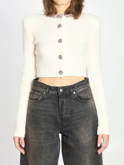 SELF PORTRAIT M embellished trim cardigan 