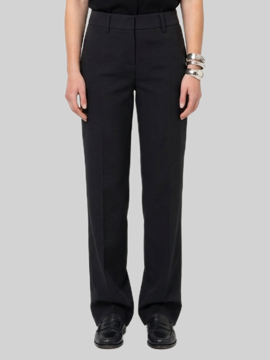 SUTTON NEW YORK 40 anthracite stretch canvas trousers
