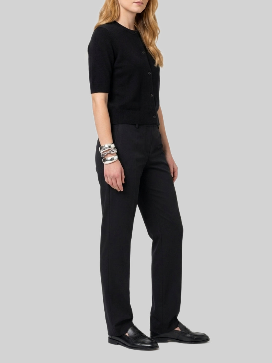 SUTTON NEW YORK 40 anthracite stretch canvas trousers