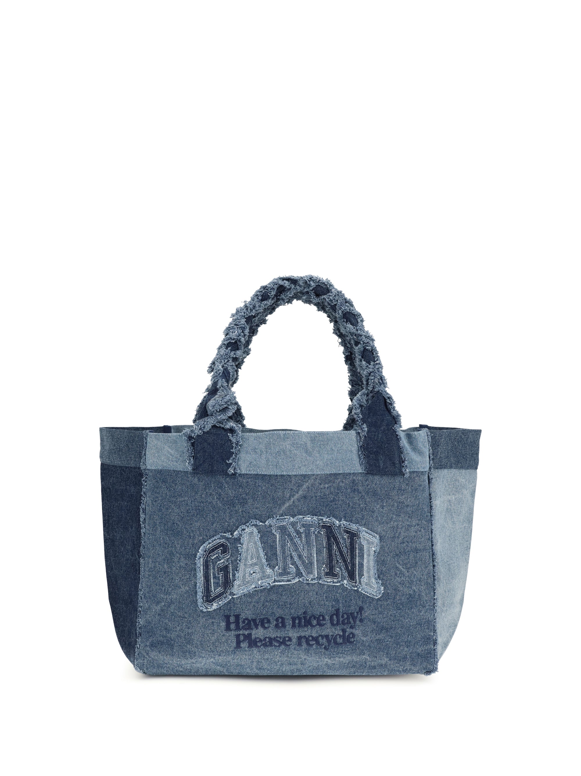 medium trapeze denim shopper
