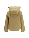 short hooded parka with fur trim