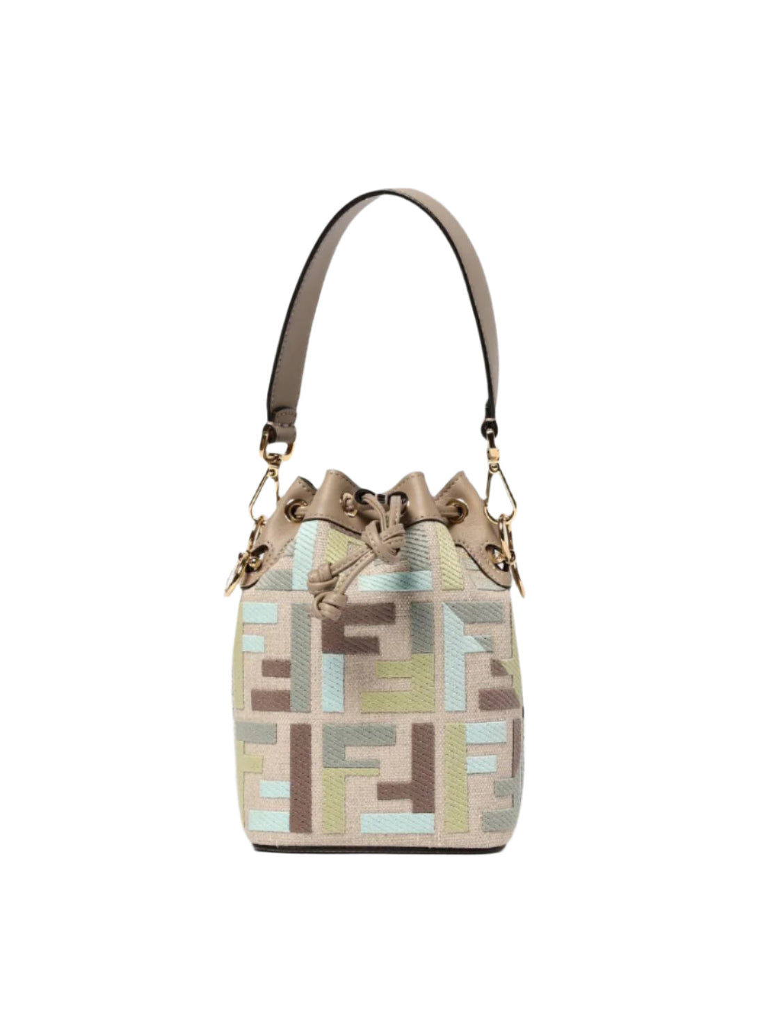 FENDI Mon Tresor FF Canvas Bucket Bag – Multicolor