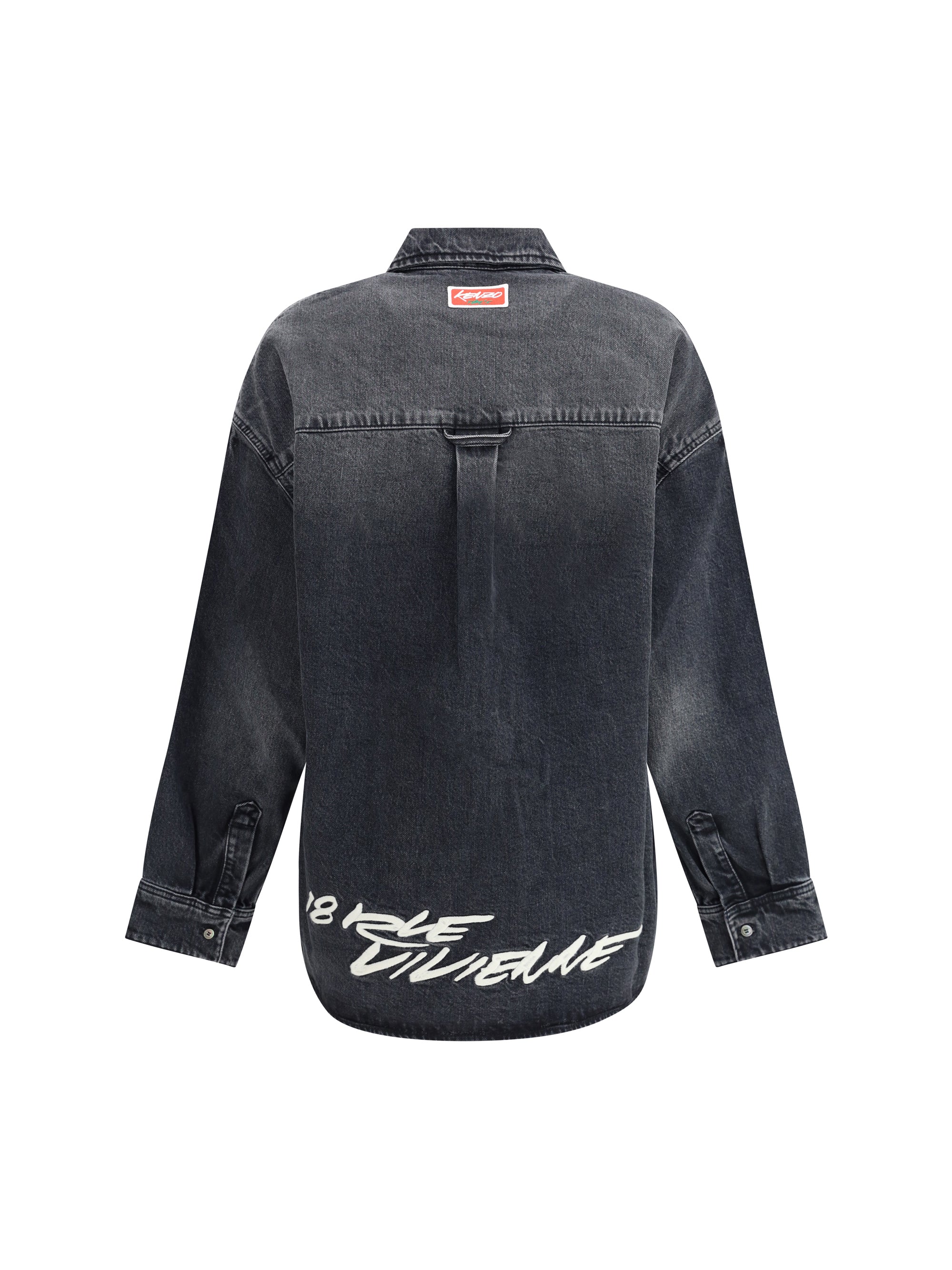 KENZO 36 kenzo x futura workwear embroidered japanese denim shirt