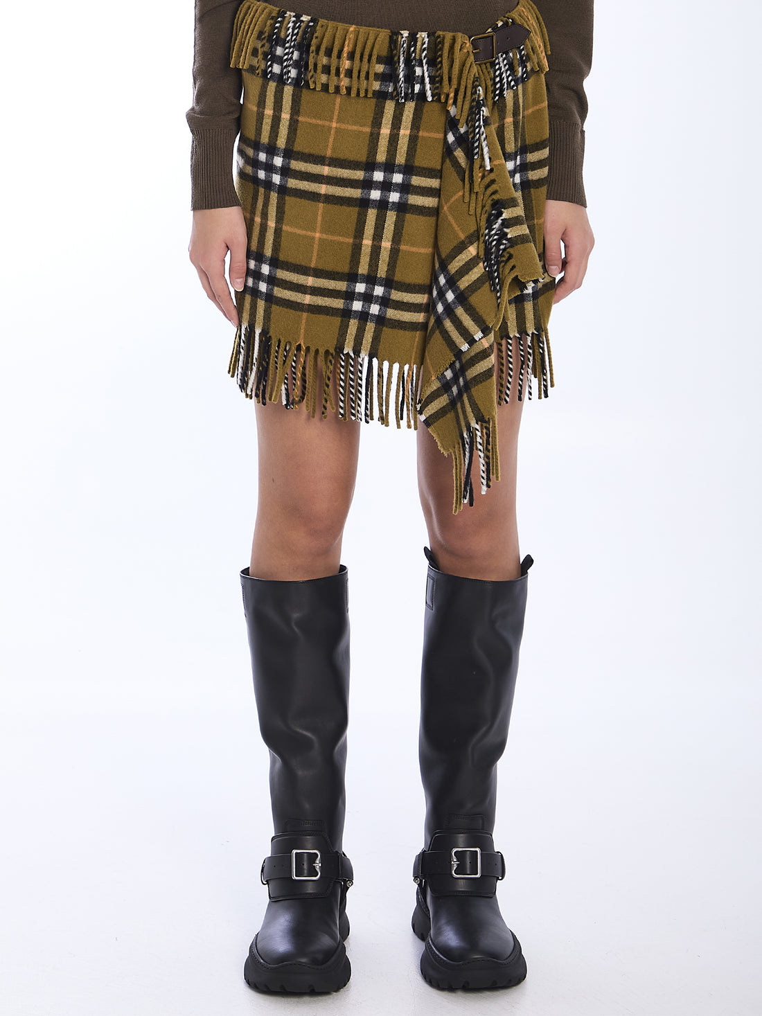 BURBERRY M check scarf skirt