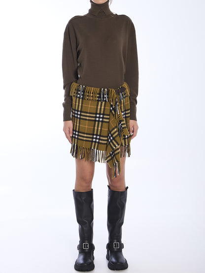 BURBERRY M check scarf skirt