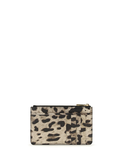 DOLCE &amp; GABBANA OS animal print leather card holder